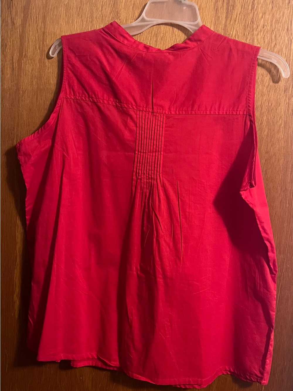 Just My Size 2X Bright Red Sleeveless Button-Front Blouse - Picture 3 of 3